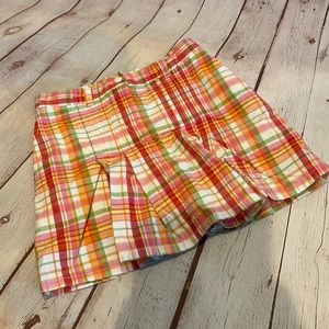 Gymboree Sherbert Madras Plaid Button/Zip Skort